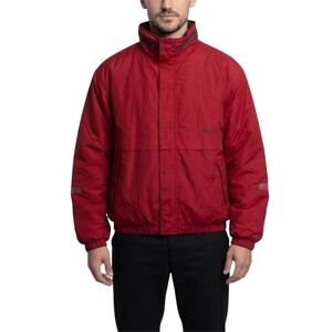Pacific Trail Mens Red Full Zip Bomber Jacket Windbreaker Stand Collar Medium